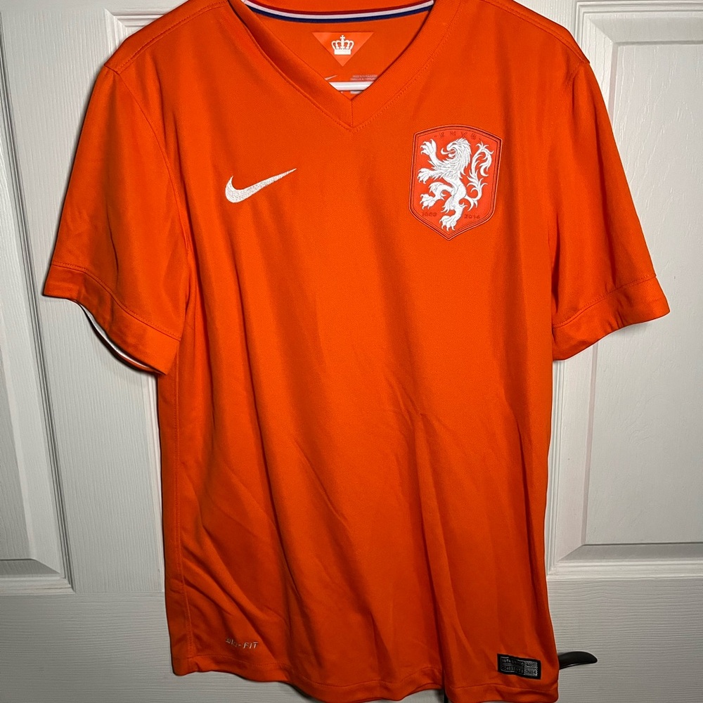 Nike Netherlands 2014 World Cup Men's Bright Orange Soccer Jersey